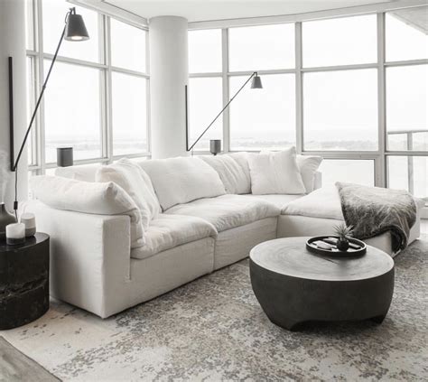 living spaces white cloud couch.